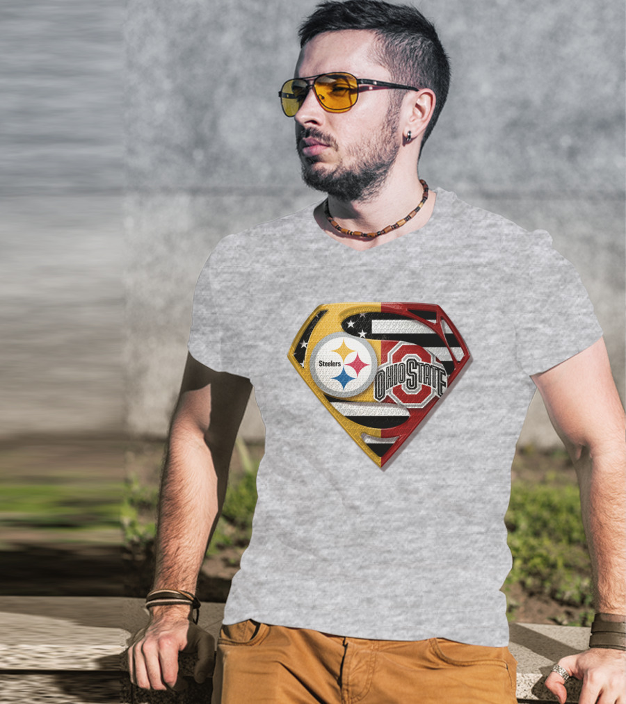 Steelers Ohio State Super Logo Steelers-Bucks Fan Gear T-Shirt