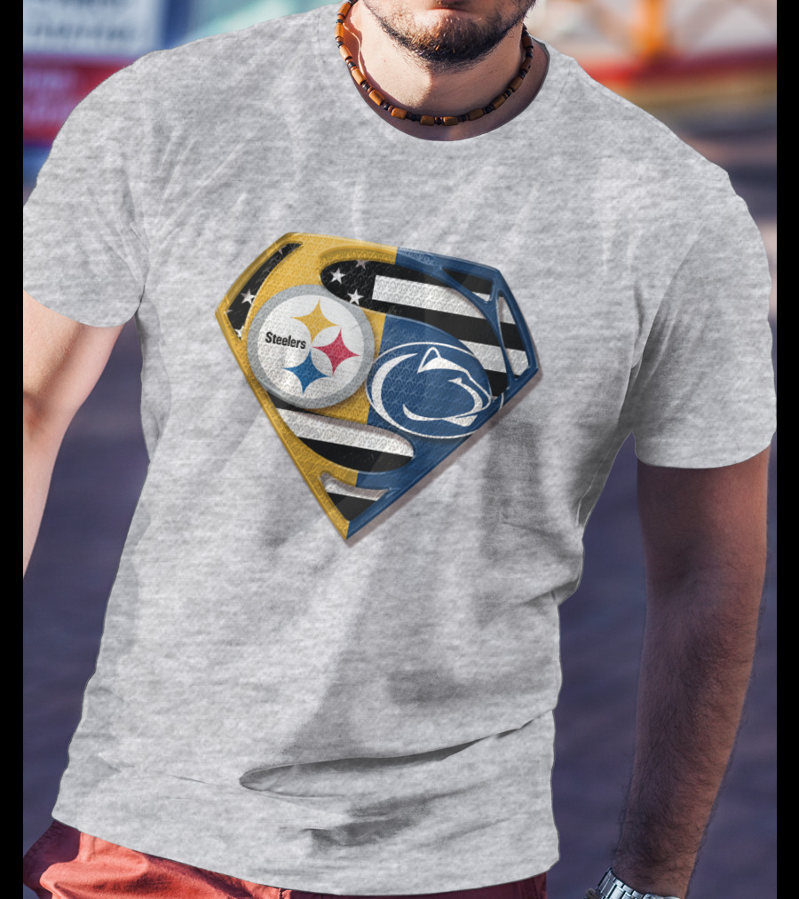 Steelers Nittany Lions Superman Logo Mashup T-Shirt