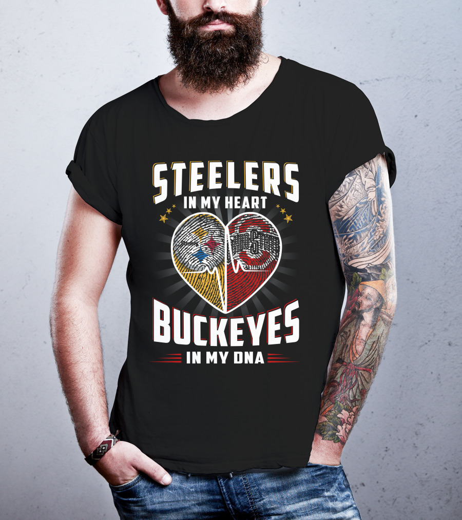 Steelers IN My Heart Buckeyes IN My Dna T-Shirt