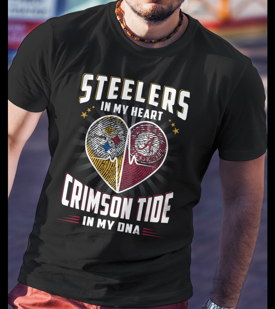 Steelers In My Heart Crimson Tide In My Dna T-Shirt