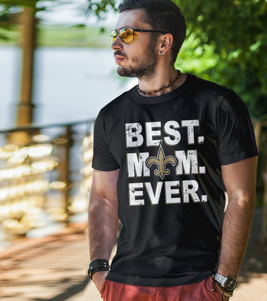 Best Mom Ever Fleur De Lis Saints T-Shirt