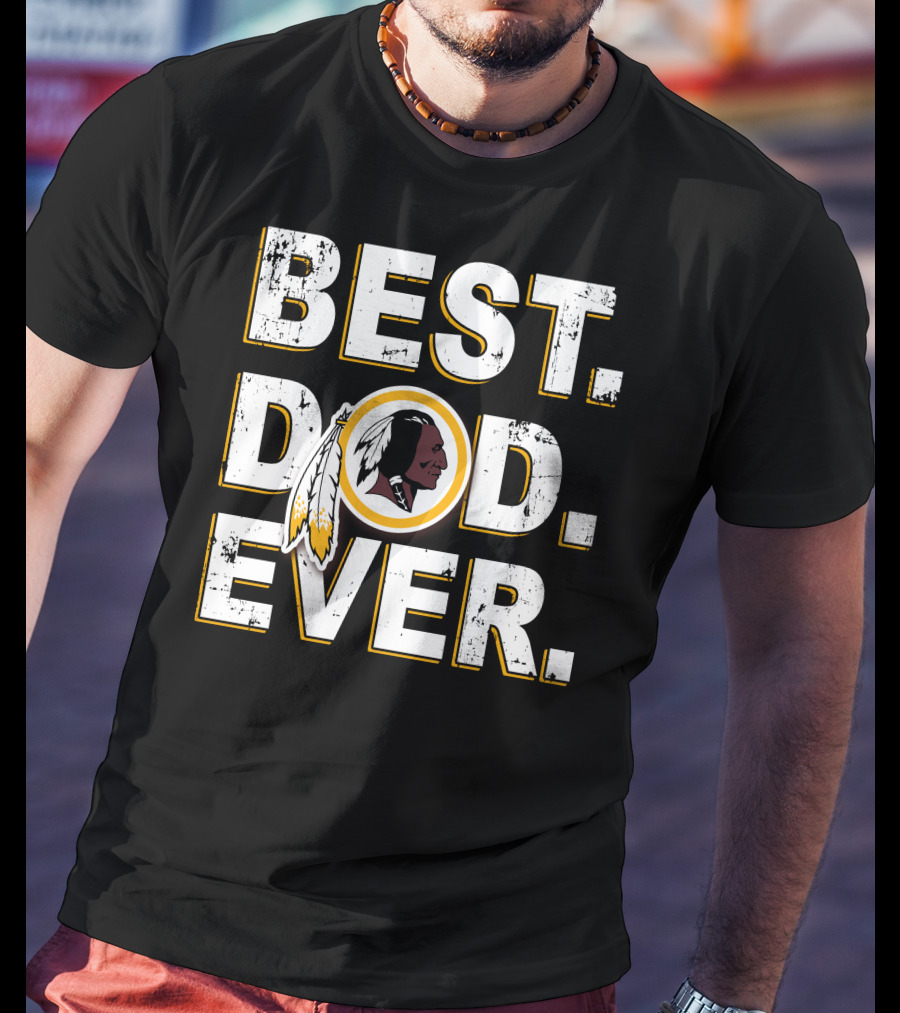Best Dad Ever Washington Football Feather Symbol T-Shirt