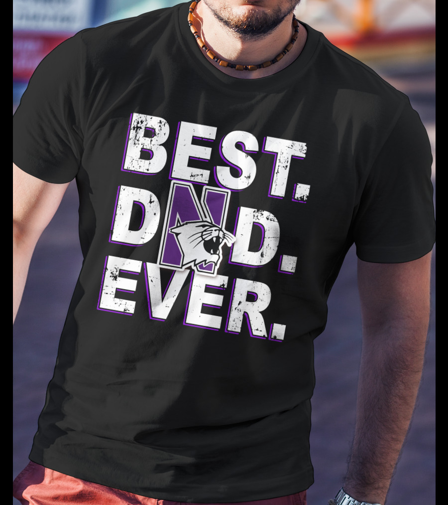 Best Dad Ever Northwestern Wildcats Panther T-Shirt