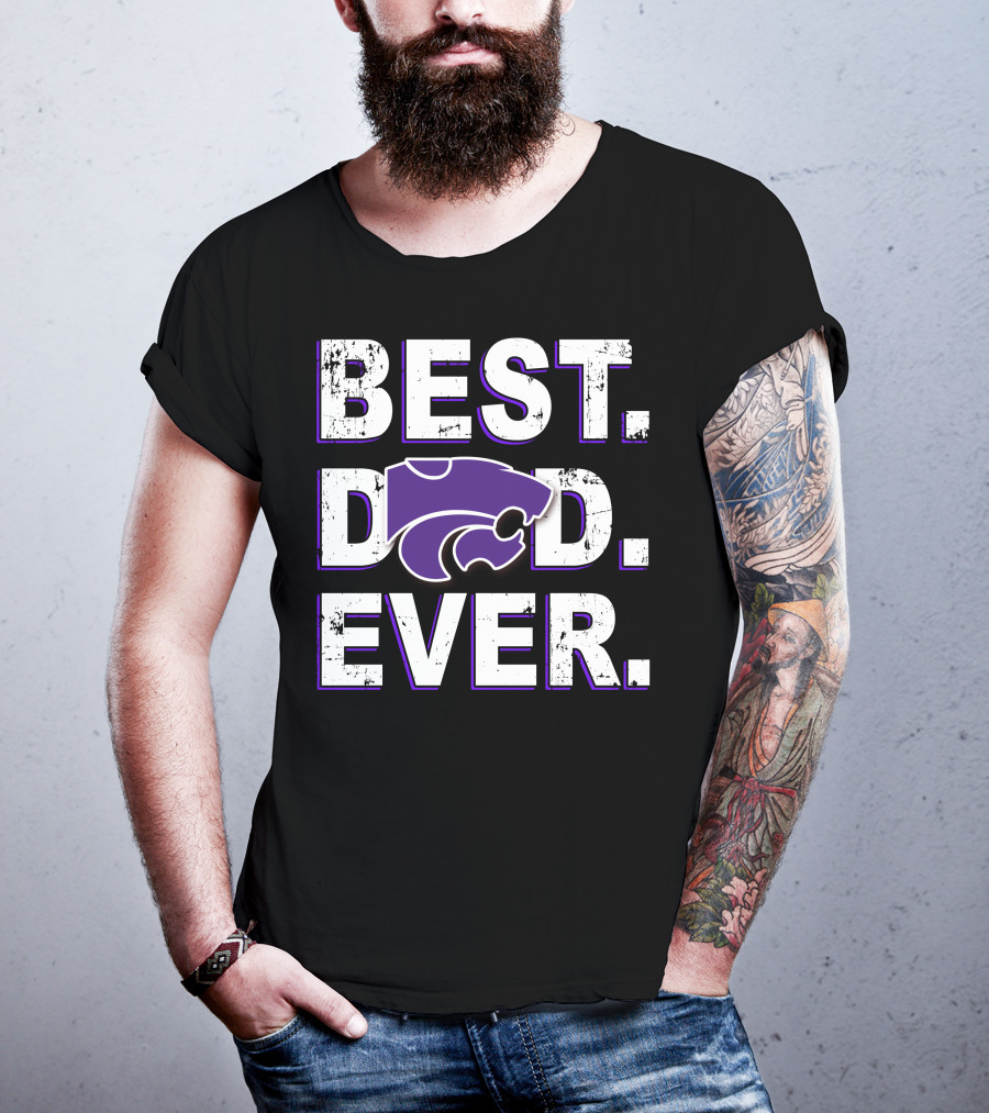 Best Dad Ever Kansas State Wildcats T-Shirt