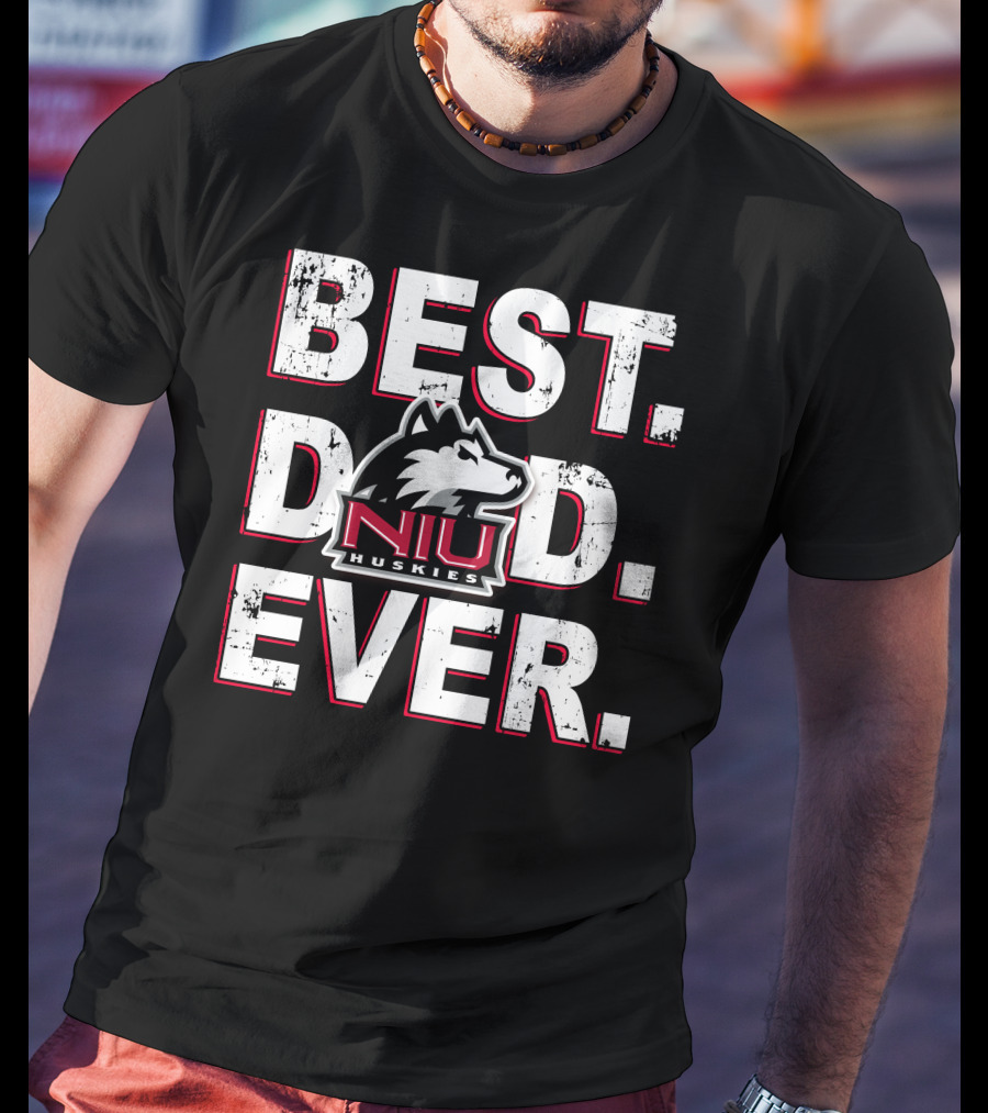 Best Dad Ever Niu Huskies T-Shirt