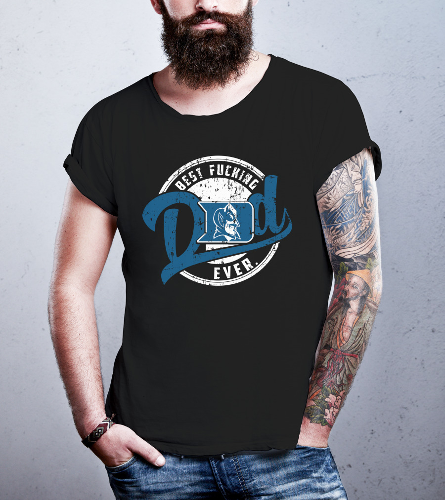 Best Dad Ever Devils Blue Icon Emblem T-Shirt