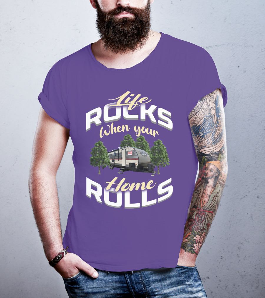 Life Rocks When Your Home Rolls Forest River Private T-Shirt