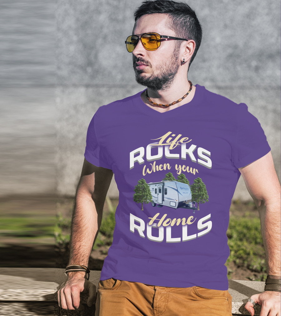 Life Rocks When Your Home Rolls Keystone RV Trailers T-Shirt