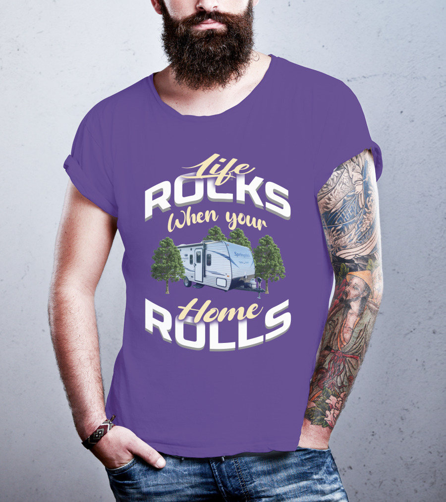 Life Rocks When Your Home Rolls Keystone RV Trailers T-Shirt
