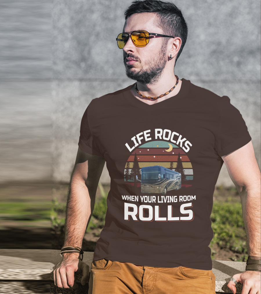 Life Rocks When Your Living Room Rolls Tiffin Motorhomes Allegro Bus T-Shirt