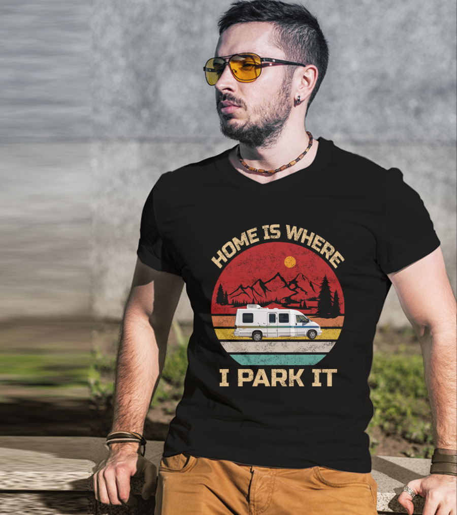 Home Is Where I Park It 95 Rialta Mountains Sun Retro T-Shirt