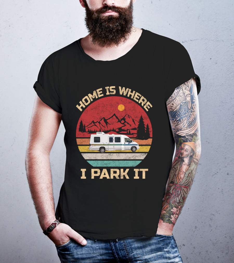 Home Is Where I Park It 95 Rialta Mountains Sun Retro T-Shirt