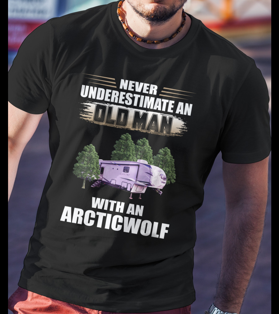 Never Underestimate An Old Man With An Arctic Wolf 3660Suite T-Shirt