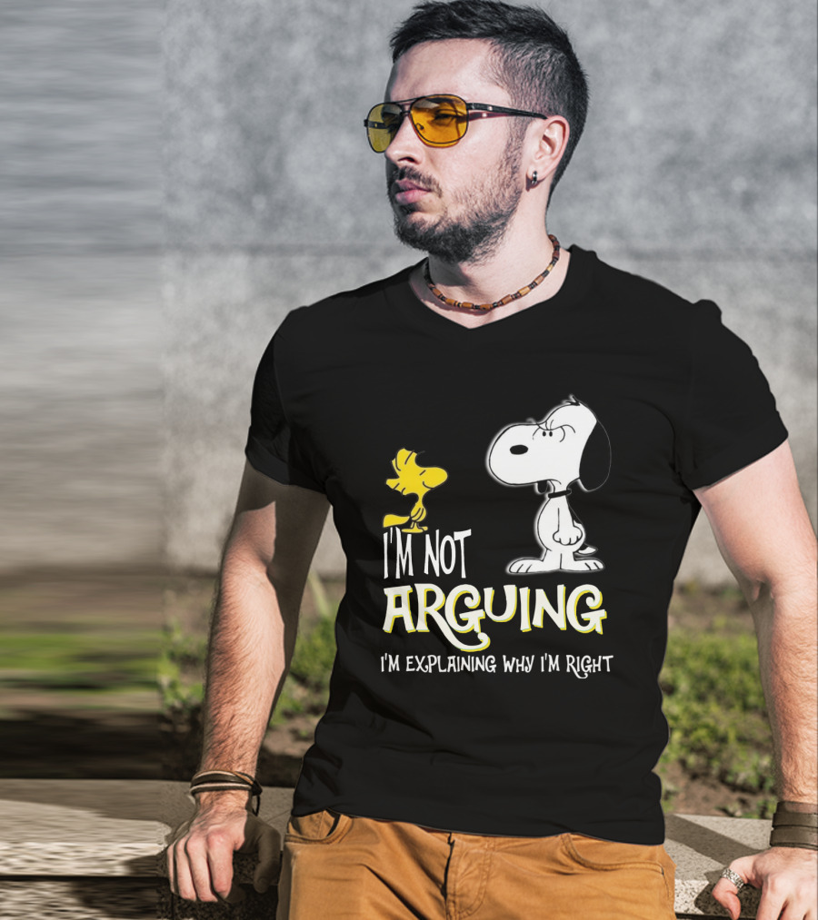 Snoopy Woodstock I'm Not Arguing I'm Explaining Why I'm Right T-Shirt