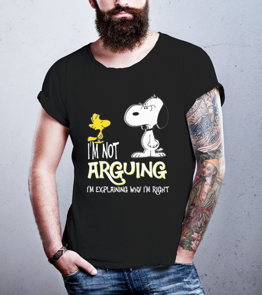 Snoopy Woodstock I'm Not Arguing I'm Explaining Why I'm Right T-Shirt