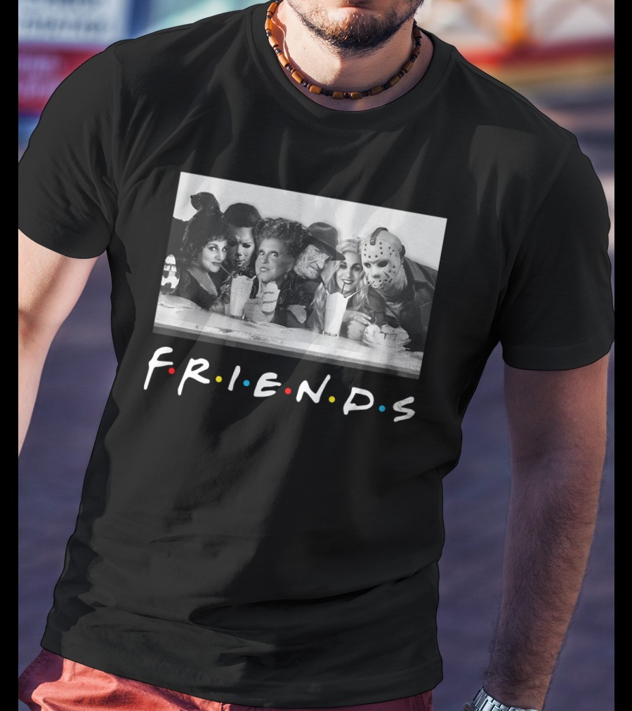 Friends Horror Hocus Pocus Michael Myers Freddy Krueger Jason Voorhees T-Shirt