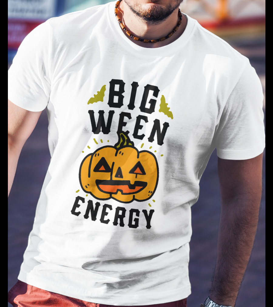 Big Ween Energy Pumpkin Halloween Jack-O'-Lantern T-Shirt