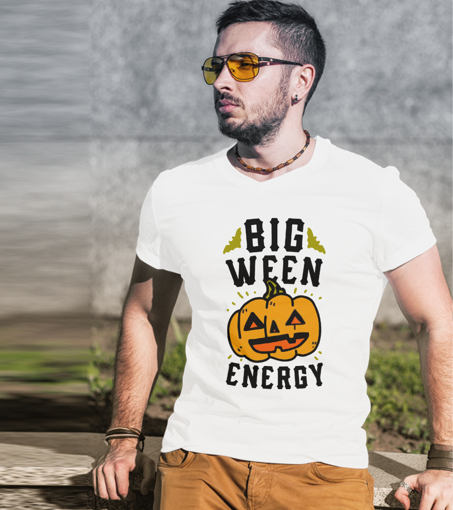 Big Ween Energy Pumpkin Halloween Jack-O'-Lantern T-Shirt