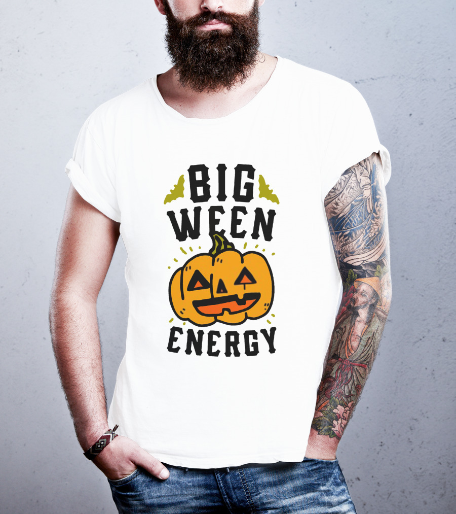 Big Ween Energy Pumpkin Halloween Jack-O'-Lantern T-Shirt