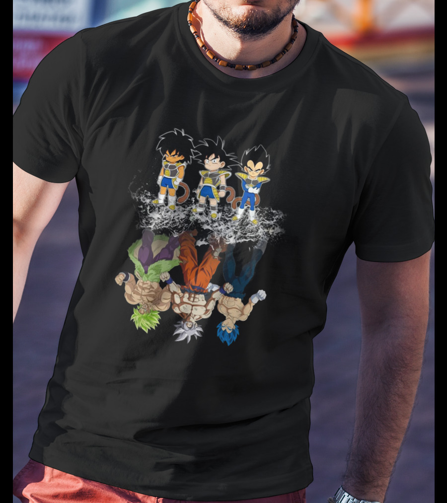 Broly Goku Vegeta Saiyan Reflection Super Saiyan Transformations T-Shirt