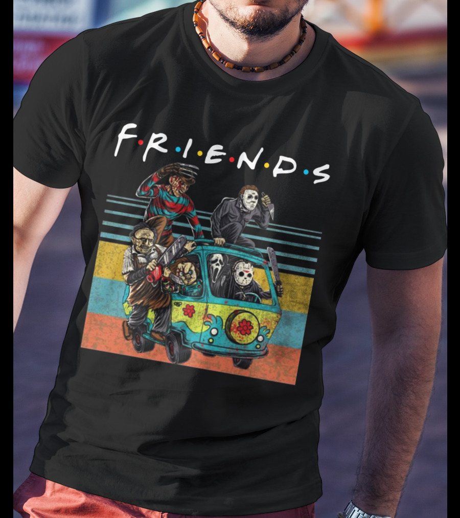 Boom Style Horror Friends In Mystery Van T-Shirt