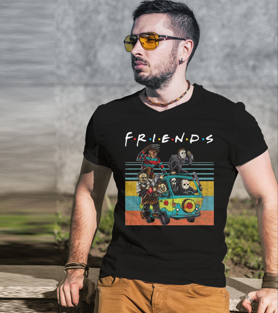 Boom Style Horror Friends In Mystery Van T-Shirt