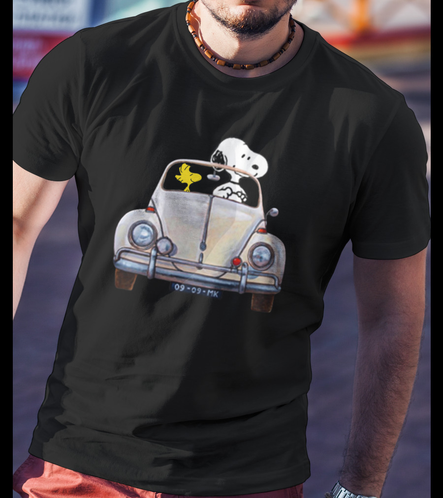 Snoopy And Woodstock 09-09-MK Car Adventure T-Shirt
