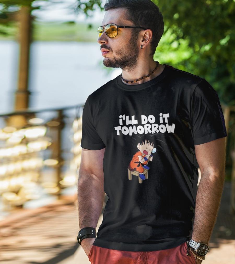 Goku I'll Do It Tomorrow Eating Ice Cream T-Shirt