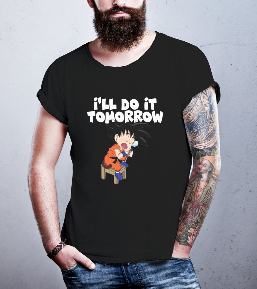 Goku I'll Do It Tomorrow Eating Ice Cream T-Shirt