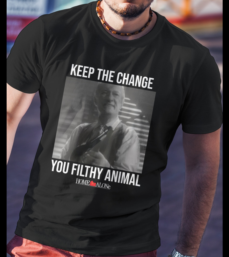 Keep The Change You Filthy Animal Home Alone Retro Movie Scene T-Shirt