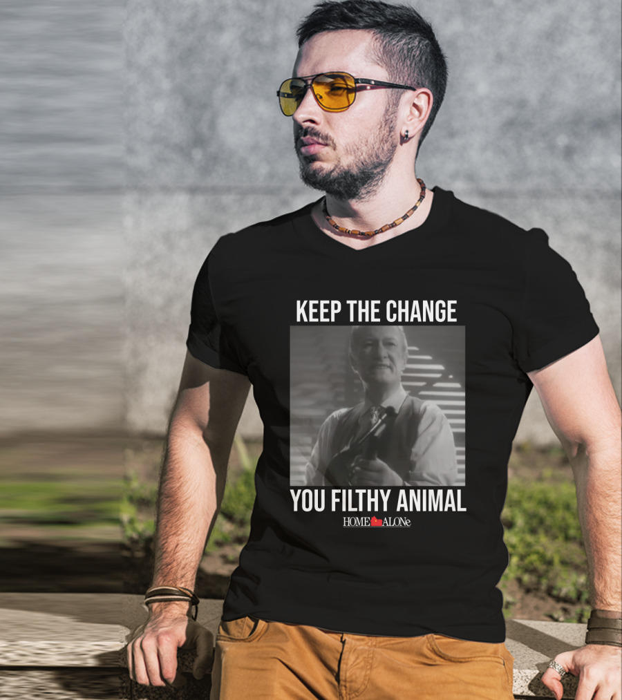 Keep The Change You Filthy Animal Home Alone Retro Movie Scene T-Shirt