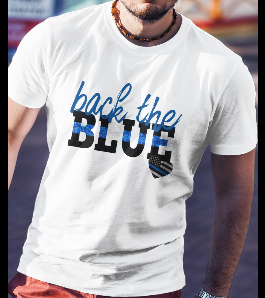 Back The Blue Thin Blue Line Heart T-Shirt