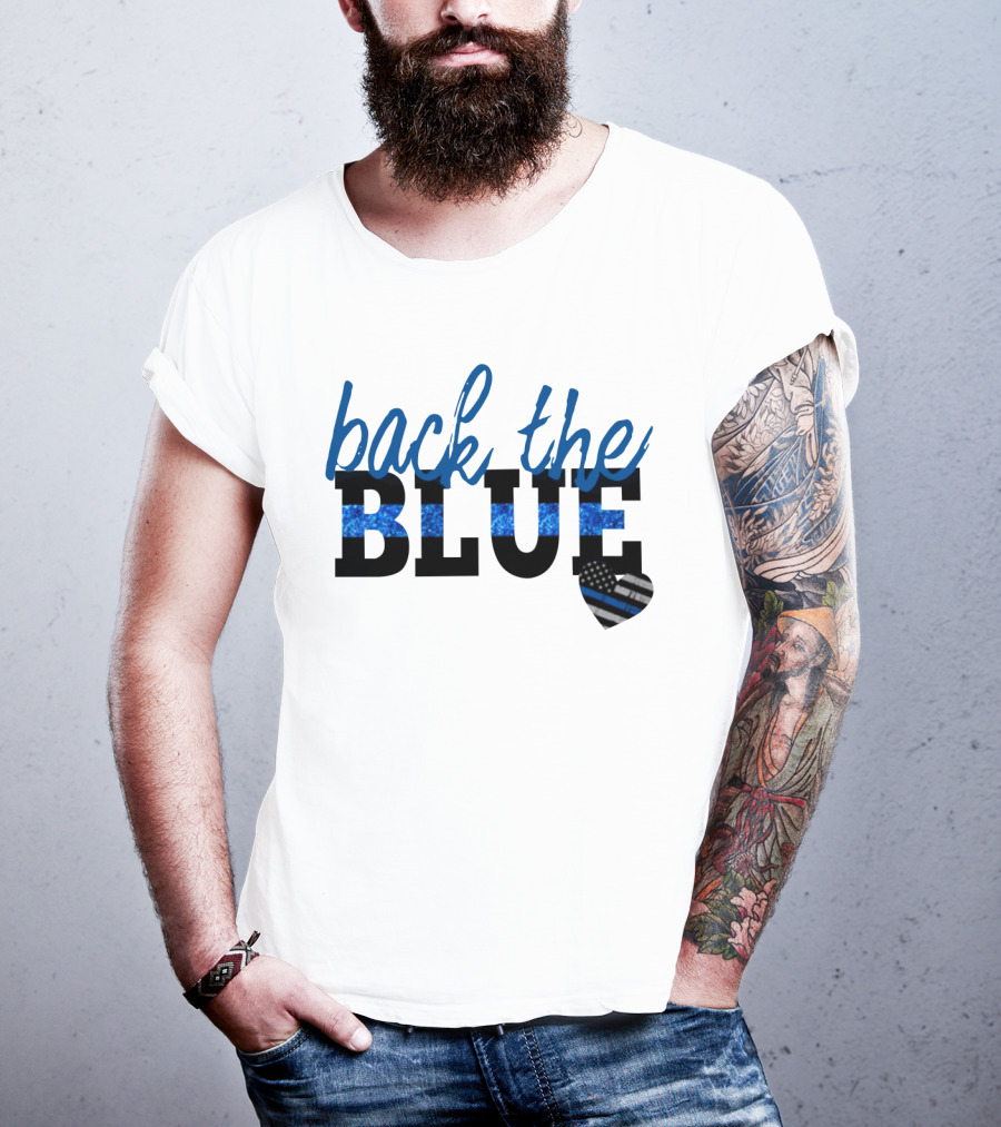 Back The Blue Thin Blue Line Heart T-Shirt