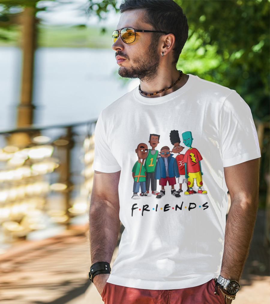 F.R.I.E.N.D.S Characters With 90s Animated T-Shirt