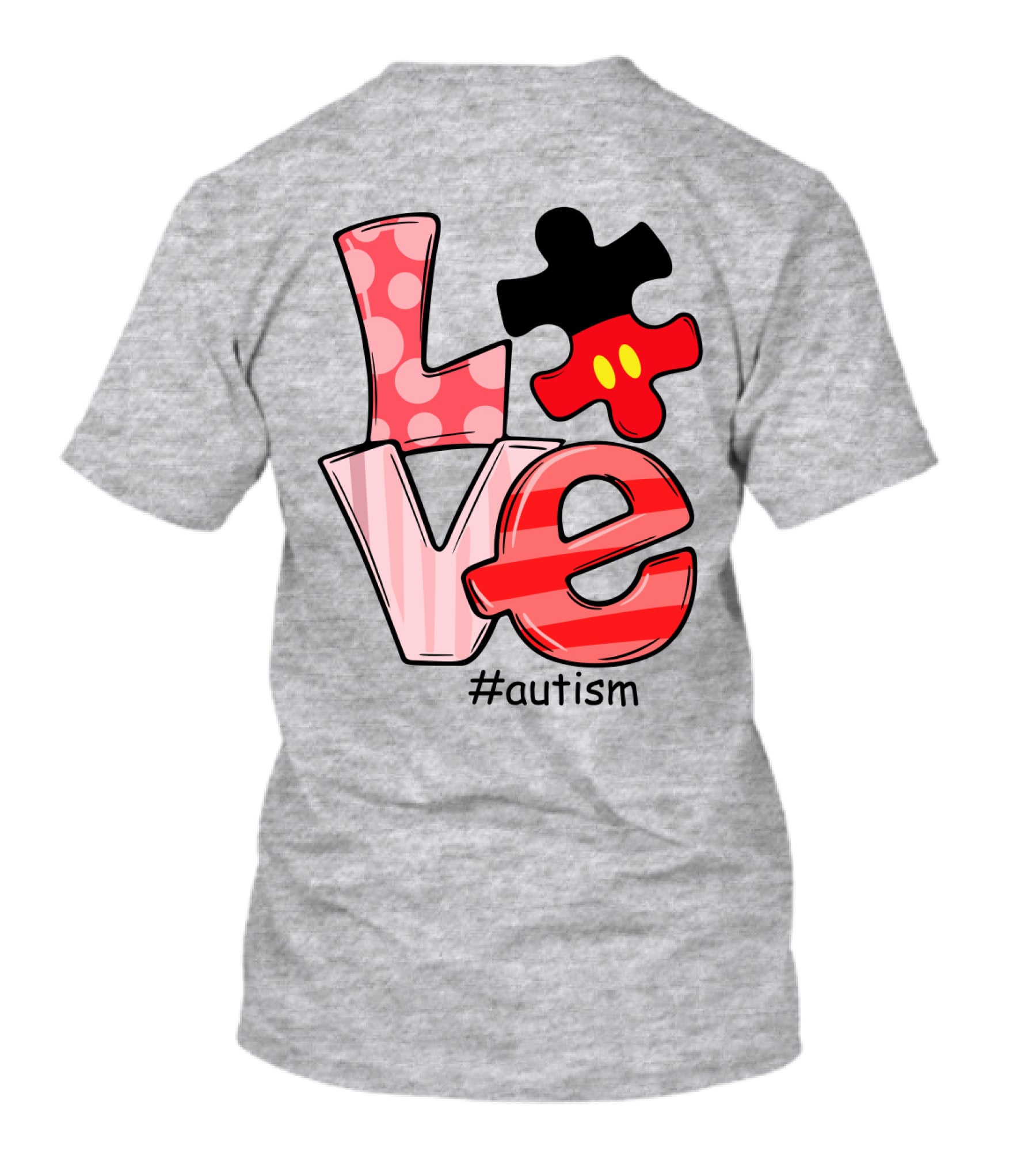LOVE Autism #autism Puzzle Piece Mouse T-Shirt