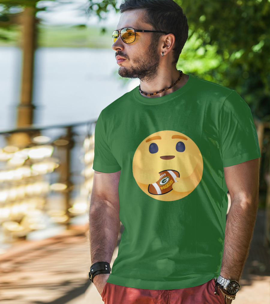 Care Emoji Hugs Green Bay Packers Football T-Shirt