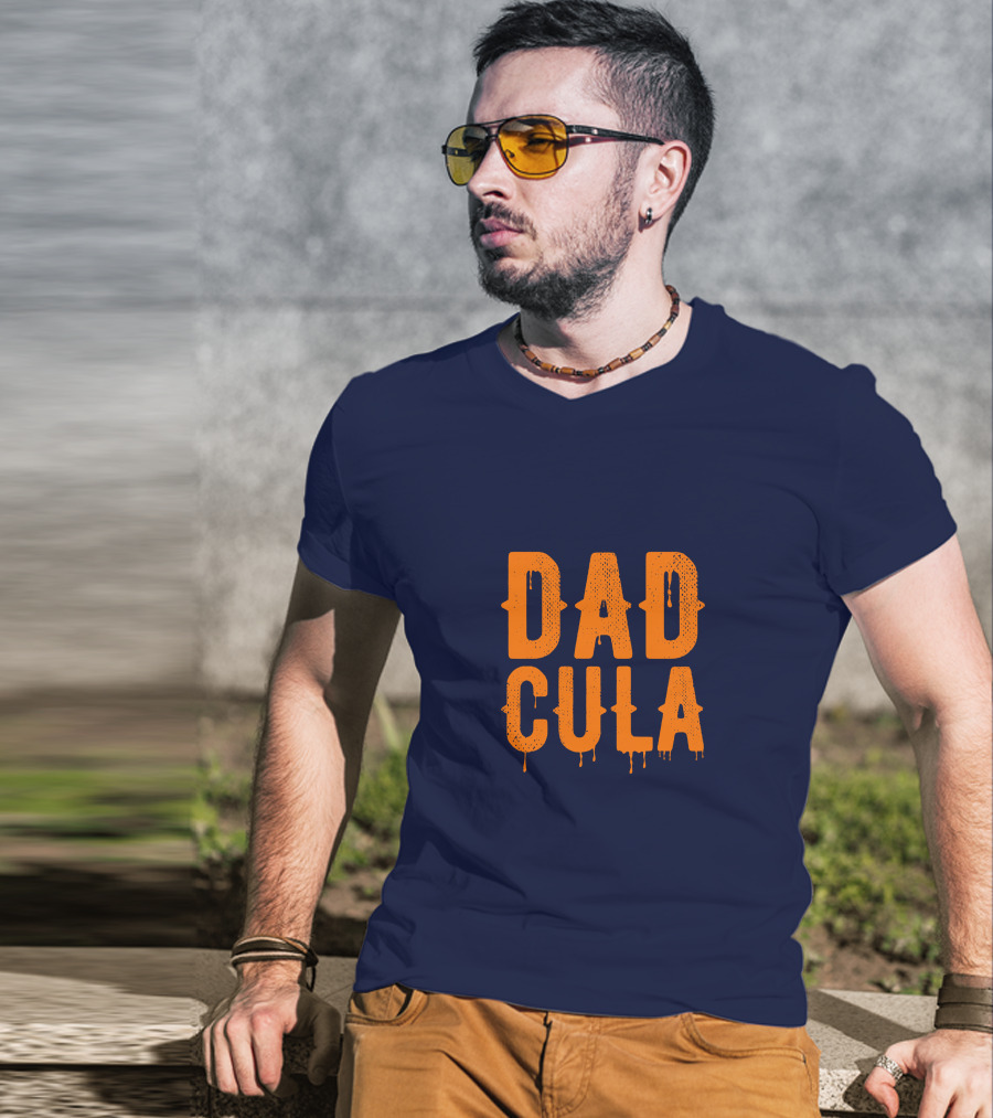 Dadcula Funny Dad Spooky Halloween Vampire Joke T-Shirt