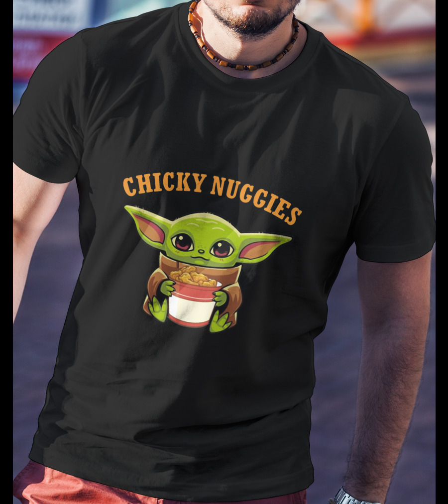 Chicky Nuggies Baby Yoda Holding Nugget Bowl T-Shirt