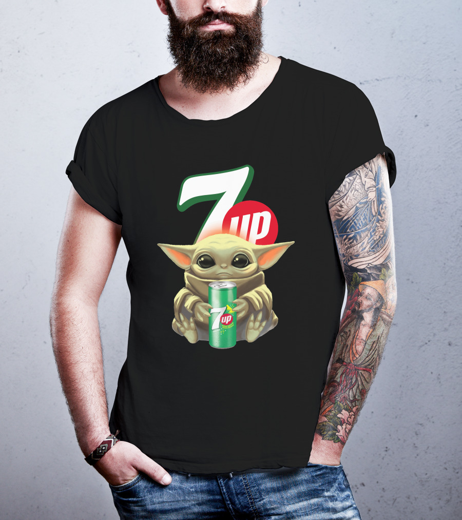 Baby Yoda Holds 7up Can T-Shirt