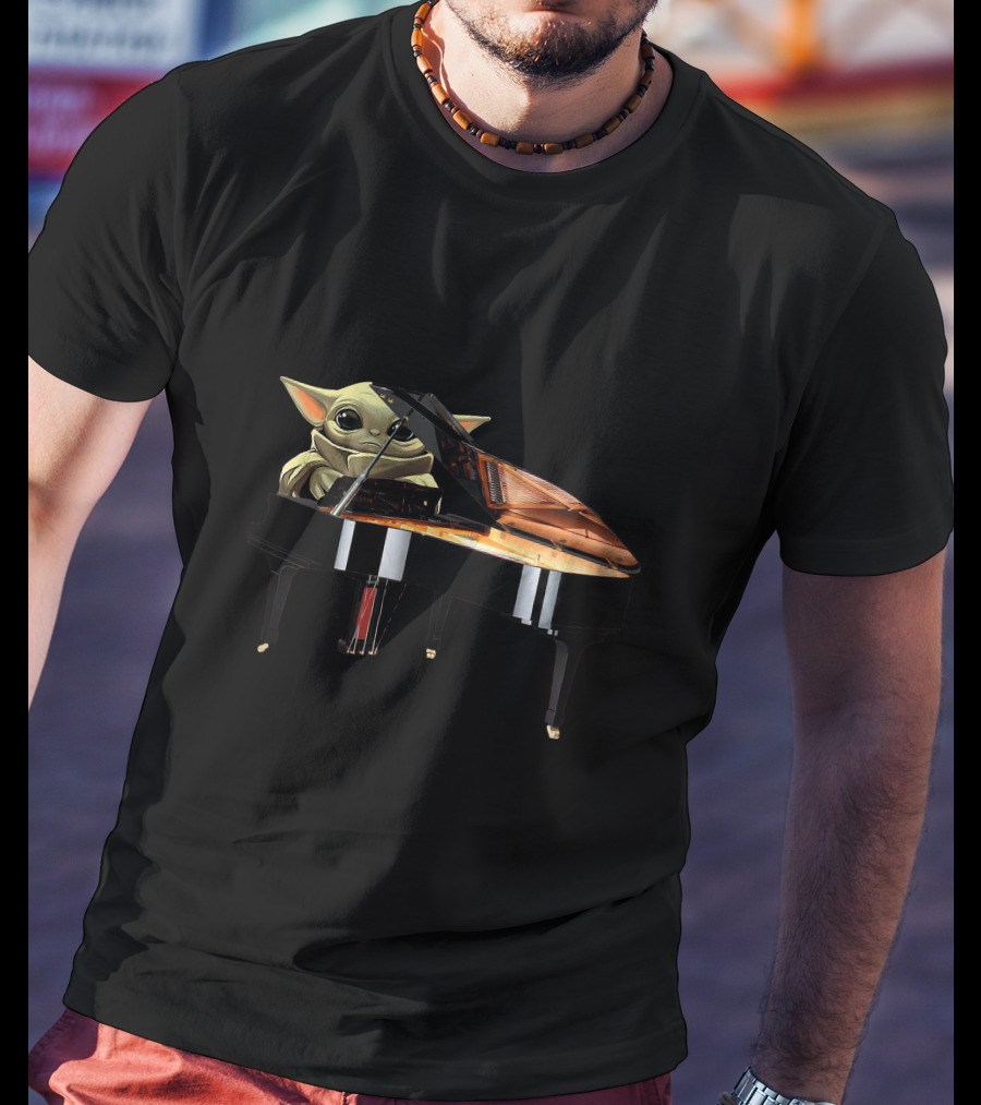 Baby Yoda At Grand Piano T-Shirt