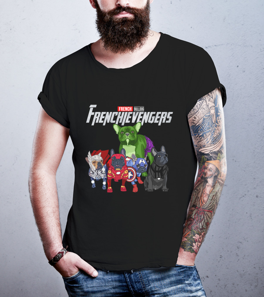 Marvel French Bulldog Frenchievengers Assemble Comic Heroes T-Shirt