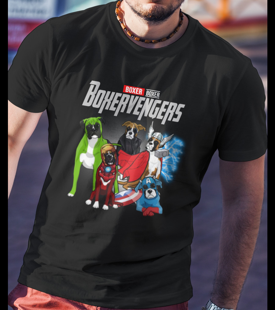 Marvel Avengers Boxer Boxervengers Dogs Superhero T-Shirt