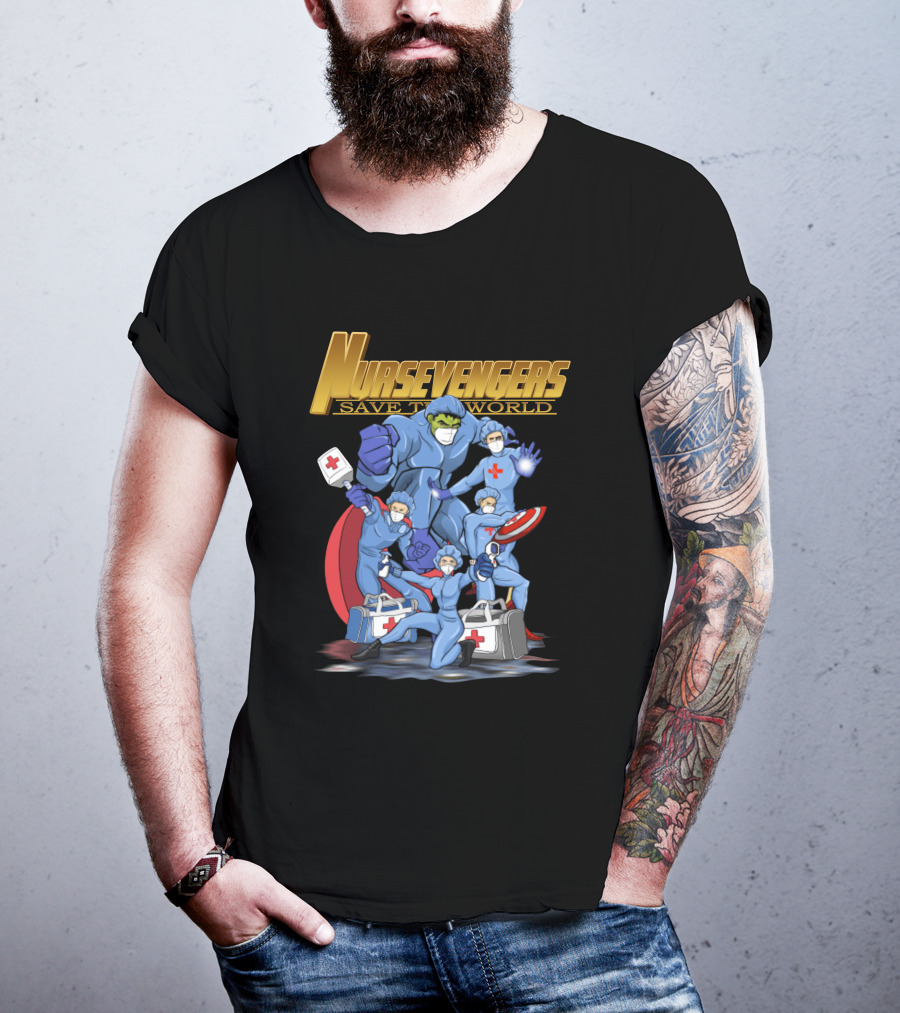 Nursevengers Save The World With Marvel Icons And Hero-Themed Medical Team T-Shirt