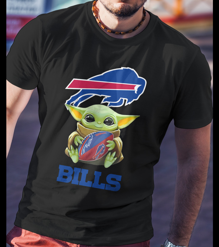 Baby Yoda Buffalo Bills Football Hug Tailgate T-Shirt