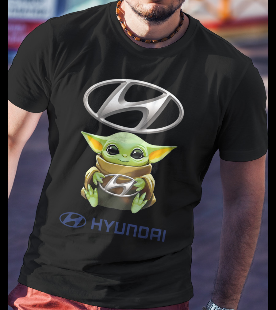 Baby Yoda Holding Hyundai T-Shirt