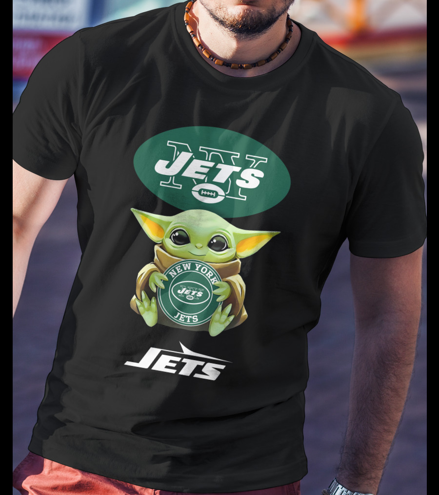 New York Jets Baby Yoda Hug Jets T-Shirt