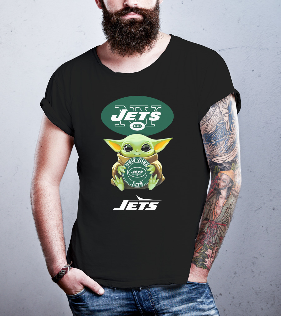 New York Jets Baby Yoda Hug Jets T-Shirt