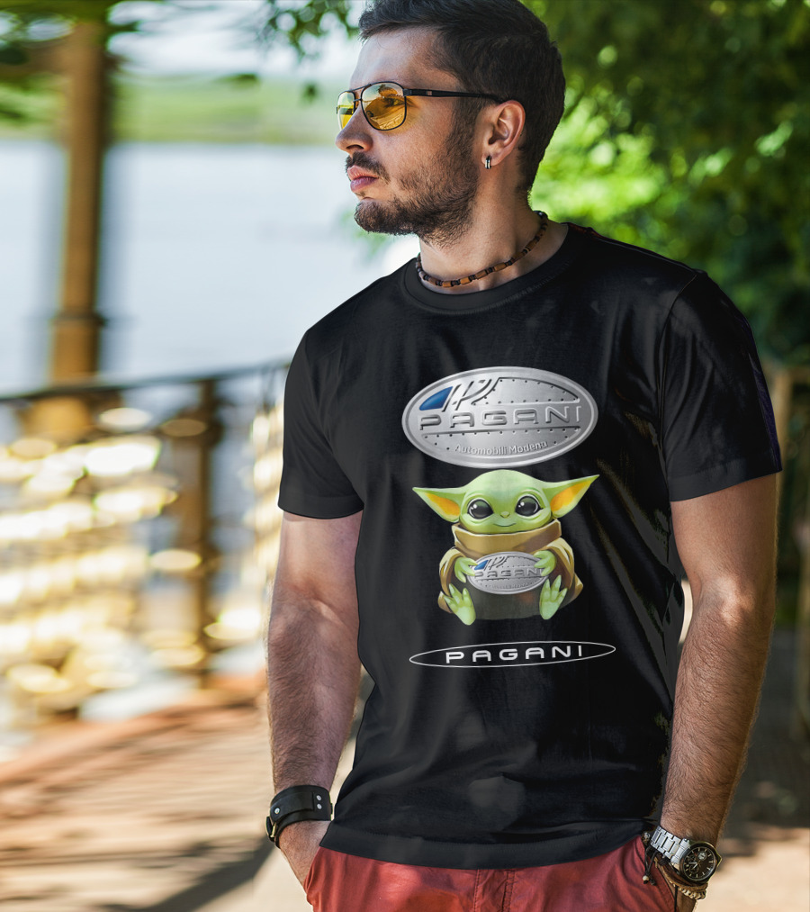 Baby Yoda Holding Pagani Automobili Modena T-Shirt