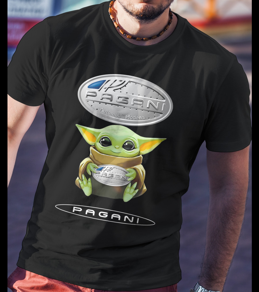 Baby Yoda Holding Pagani Automobili Modena T-Shirt
