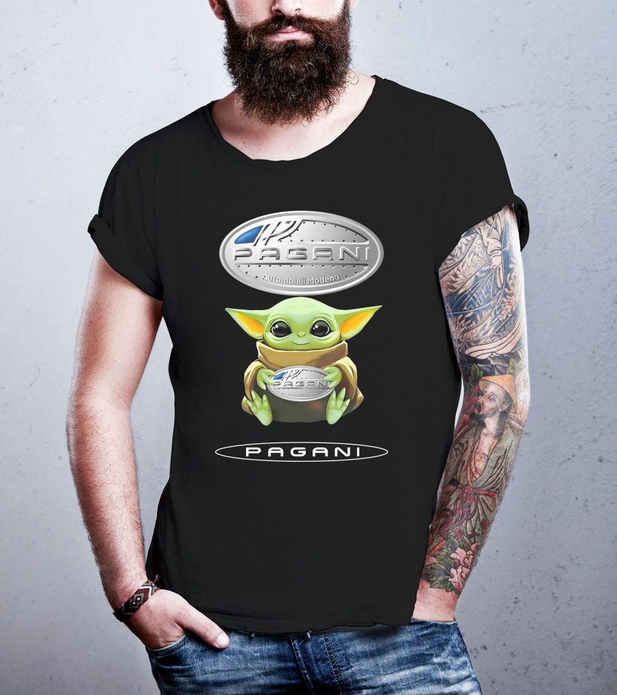 Baby Yoda Holding Pagani Automobili Modena T-Shirt